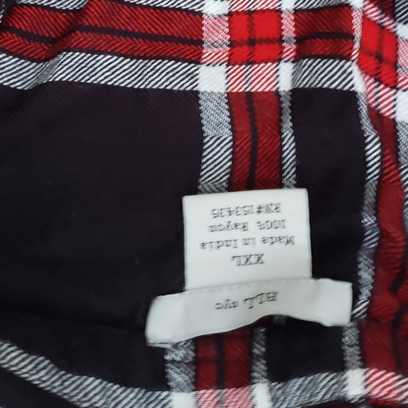 BLL NYC plaid navy red belted rayon shirtdress 2XL - Picture 4 of 4